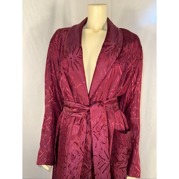 Vintage 1930s–1940s Style Craft Men’s Satin Jacquard Dressing Gown Robe — Shawl - Picture 13 of 16
